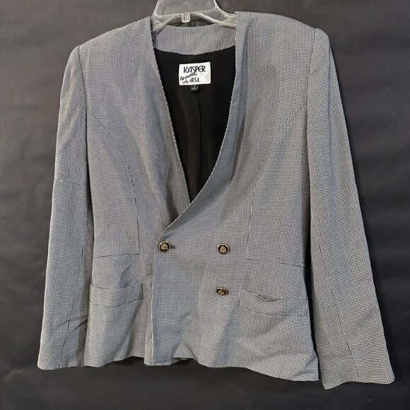 Kasper Jacket Blazer size 10 Jacket Gray Couture Office Work Lawyer Business - Picture 4 of 8